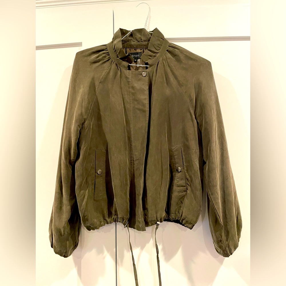 Olive bomber jacket